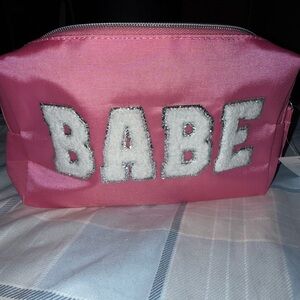 Pink 'Babe' makeup bag